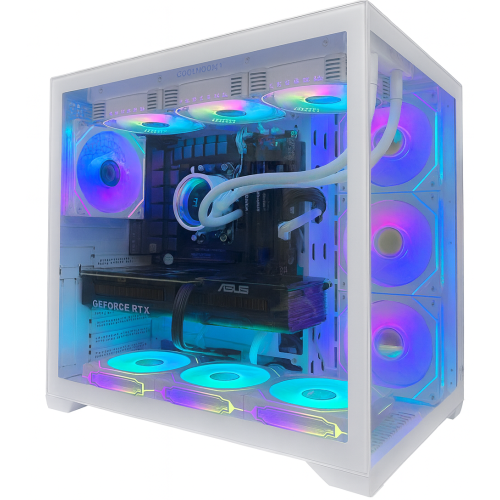 PcTech Gaming PC - AMD Ryzen 7 9800X3D 32G DDR5 Ram NVIDIA RTX 5070 Ti - 1TB M.2 NVMe SSD- Win11 Pro, White