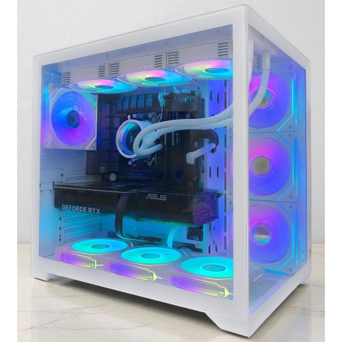 PcTech Gaming PC - AMD Ryzen 7 9800X3D 32G DDR5 Ram NVIDIA RTX 5070 Ti - 1TB M.2 NVMe SSD- Win11 Pro, White