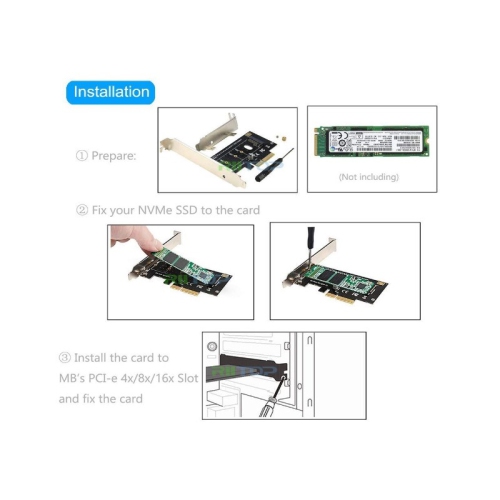 M.2 NGFF SSD to PCIE X1 Adapter M Key Interface Card