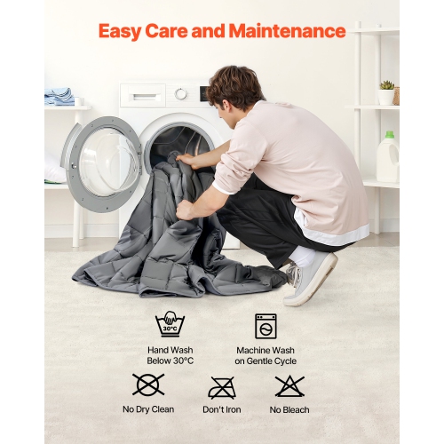 VEVOR 60 x 80 in Weighted Blanket, 25 lbs, Queen Size, Cooling Breathable Heavy Blanket with Glass Beads,All-Season Use, Suitable for 250-310 lbs