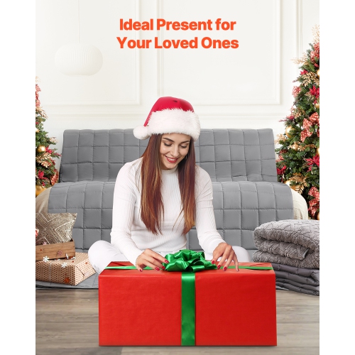 VEVOR 60 x 80 in Weighted Blanket, 25 lbs, Queen Size, Cooling Breathable Heavy Blanket with Glass Beads,All-Season Use, Suitable for 250-310 lbs