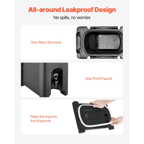 VEVOR 5 Gal/19L Insulated Beverage Dispenser,Hot and Cold Beverage Server with Spigot & Handle, Food-Grade Thermal Drink Dispenser Cooler for Tea