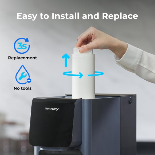 Waterdrop - WD-A1-CF Filter, Replacement for WD-A1 Countertop Reverse Osmosis Hot and Cold water Dispenser - White
