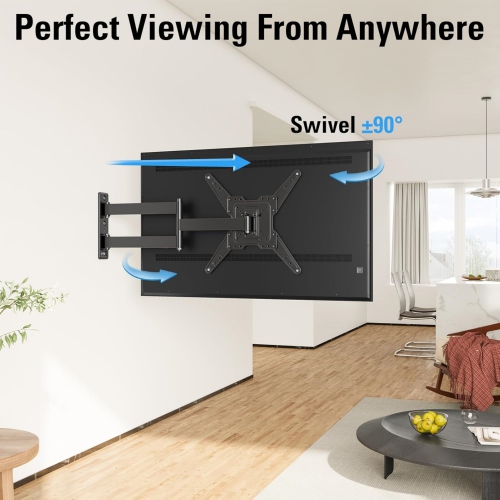 Long Arm TV Wall Mount for Most 26-65 Inch TVs, 30 Inch Long Extension TV Mount Swivel and Tilt, Full Motion Wall Mount TV Bracket Fit Max VESA