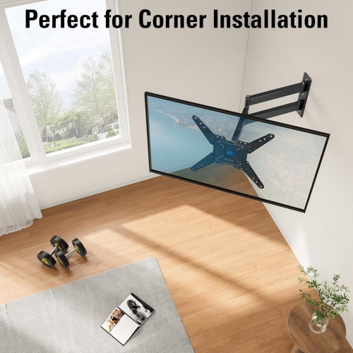 Long Arm TV Wall Mount for Most 26-65 Inch TVs, 30 Inch Long Extension TV Mount Swivel and Tilt, Full Motion Wall Mount TV Bracket Fit Max VESA