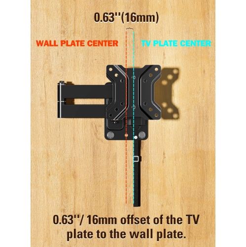 Lockable RV TV Mount for Most 10-26 Inch Flat Screen, for Camper Trailer Truck Boat, Full Motion RV TVs Wall Mount Quick Release Lock, VESA