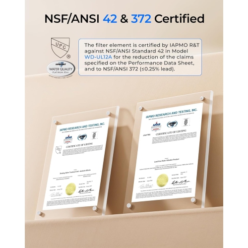 Système de filtration d'eau pour dessous d'évier Waterdrop 12 A, aucun perçage requis, installation facile