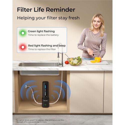 Système de filtration d'eau pour dessous d'évier Waterdrop 12 A, aucun perçage requis, installation facile