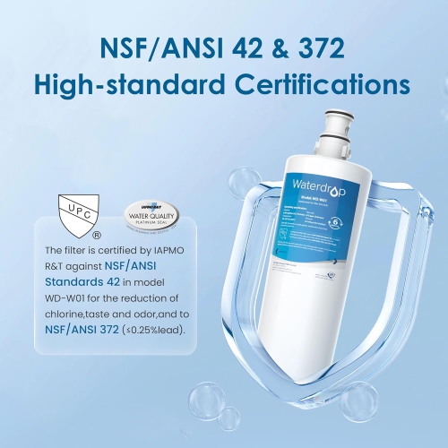 Filtre à eau de dessous d'évier Waterdrop 3US-AF01, remplacement du filtre standard