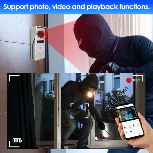 Sonnette vidéo intelligente avec fil 1080p Tuya avec écran de 7 po, prend en charge l'application Tuya, vision nocturne, enregistrement vidéo