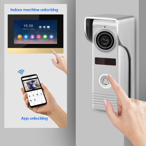 Sonnette vidéo intelligente avec fil 1080p Tuya avec écran de 7 po, prend en charge l'application Tuya, vision nocturne, enregistrement vidéo