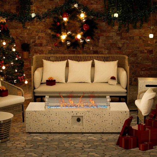 55.9-Inch Rectangular Patioflame sets -50000 BTU burner- White