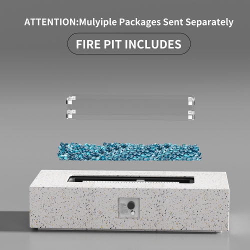 55.9-Inch Rectangular Patioflame sets -50000 BTU burner- White