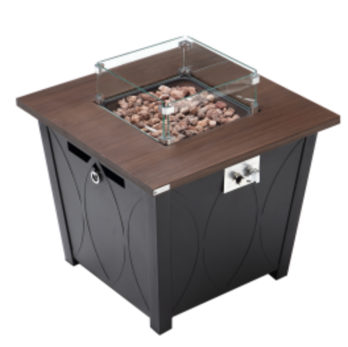 28-Inch square Patioflame tables -50000 BTU burner- brown & black