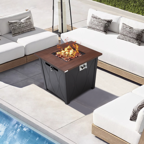 28-Inch square Patioflame tables -50000 BTU burner- brown & black