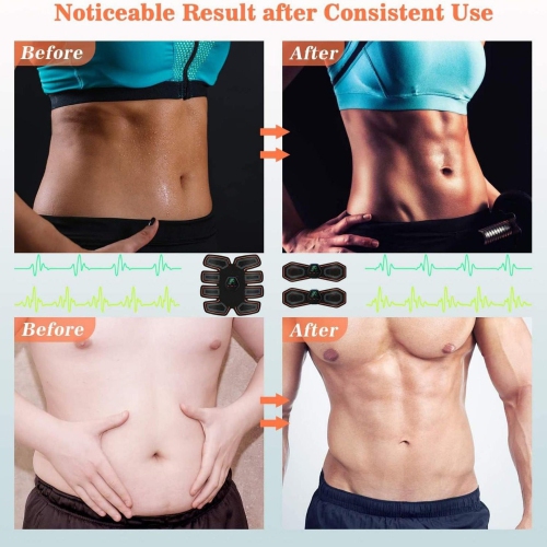 EMS Abdominal Muscle Massage Patch, USB Rechargeable Abdominal Muscle Stimulator with LCD Screen for Muscle Activation and Home Fitness