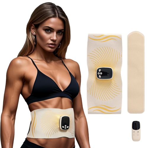 EMS Waist Massager, Abdominal Red Light Slimming Belt with Heating Function for Eliminating Belly Fat and Relieving Pain