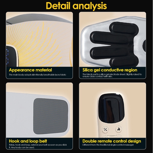 EMS Waist Massager, Abdominal Red Light Slimming Belt with Heating Function for Eliminating Belly Fat and Relieving Pain