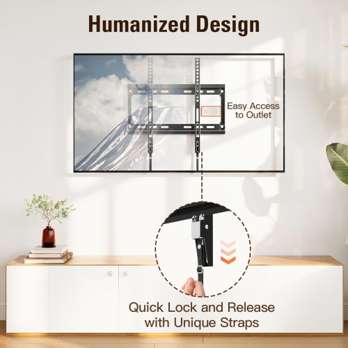 TV Wall Mounts for Most 26-60" LED, LCD, OLED, Plasma Flat Screen TVs, Tilting TV Mount Low Profile up to VESA 400 x 400mm and 88 LBS Loading