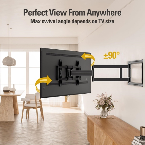 Long Arm TV Wall Mount for Most 42-90 Inch TV, 40 Inch Extension TV Mount Swivel and Tilt, Full Motion Mount Fits Max VESA 800x400mm, 150 lbs.