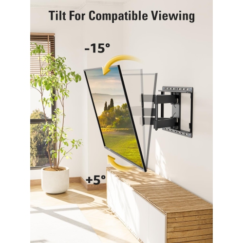 TV Wall Mount for Most 32-65" Flat Screen TVs, Full Motion TV Mount with Dual Swivel Articulating Arms, Easy for TV Centering, Max VESA 400x400mm, 99