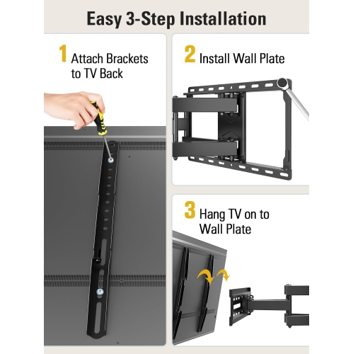 TV Wall Mount for Most 32-65" Flat Screen TVs, Full Motion TV Mount with Dual Swivel Articulating Arms, Easy for TV Centering, Max VESA 400x400mm, 99