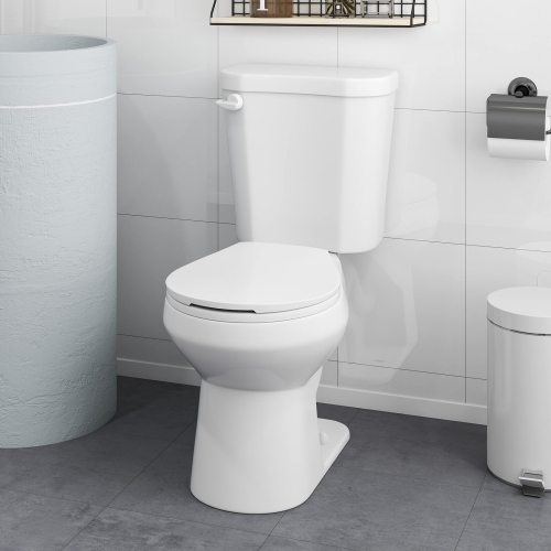 Costway Two-Piece Round Toilet Standard Toilet with 17.5" ADA Comfort Chair Height Seat