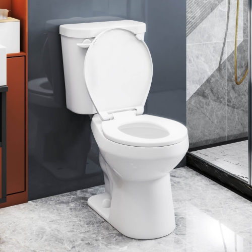 Costway Two-Piece Round Toilet Standard Toilet with 17.5" ADA Comfort Chair Height Seat