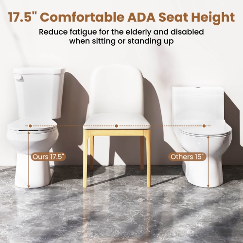 Costway Two-Piece Round Toilet Standard Toilet with 17.5" ADA Comfort Chair Height Seat