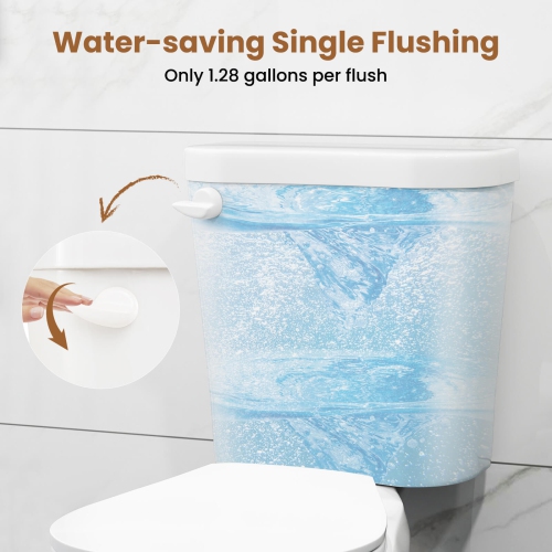 Costway Two-Piece Round Toilet Standard Toilet with 17.5" ADA Comfort Chair Height Seat