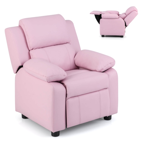 Fauteuil inclinable en cuir PU pour enfants avec accoudoir et appuie-tête Lounge 3 couleurs de Costway