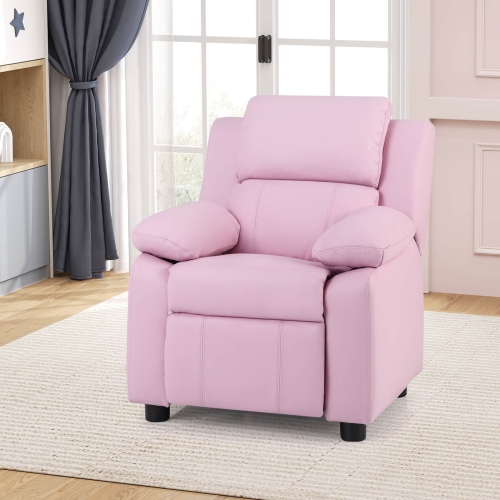 Fauteuil inclinable en cuir PU pour enfants avec accoudoir et appuie-tête Lounge 3 couleurs de Costway