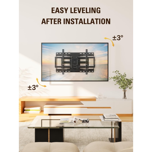 Sliding TV Wall Mount for 42-86" TVs, Full Motion Articulating Dual Arms, Easy TV Centering, Max VESA 600x400mm, 132 lbs