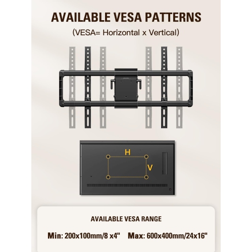 Sliding TV Wall Mount for 42-86" TVs, Full Motion Articulating Dual Arms, Easy TV Centering, Max VESA 600x400mm, 132 lbs