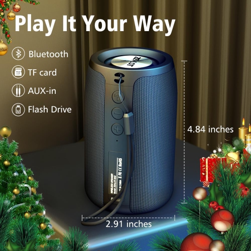 Portable Bluetooth speaker, wireless speaker, S32 small outdoor speaker, waterproof IPX5, stereo pairing/bass/USB/MIC/TF card/AUX