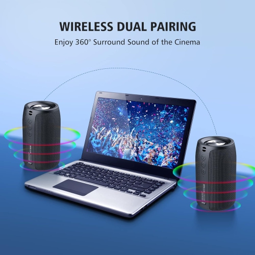 Portable Bluetooth speaker, wireless speaker, S32 small outdoor speaker, waterproof IPX5, stereo pairing/bass/USB/MIC/TF card/AUX