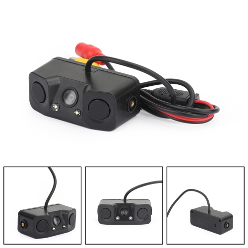 3in1 170° Car Reverse Rear View Camera with Backup Radar Parking Sensor