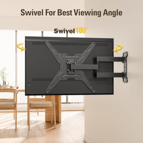 TV Wall Mount Bracket for Most of 26-55 Inch TV, 19 Inch Long Arm TV Mount with Full Motion Swivel Articulating Arm up to VESA 400x400mm and 60 lbs