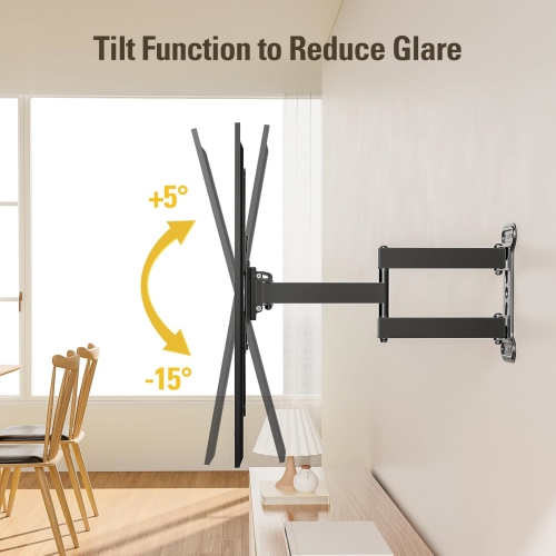 TV Wall Mount Bracket for Most of 26-55 Inch TV, 19 Inch Long Arm TV Mount with Full Motion Swivel Articulating Arm up to VESA 400x400mm and 60 lbs