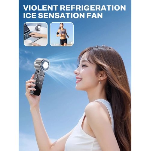 Ventilateur turbine portatif avec affichage numérique LED 100 Ventilateur de refroidissement réglable haute vitesse, ventilateur électrique portatif,