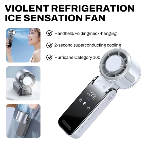 Ventilateur turbine portatif avec affichage numérique LED 100 Ventilateur de refroidissement réglable haute vitesse, ventilateur électrique portatif,