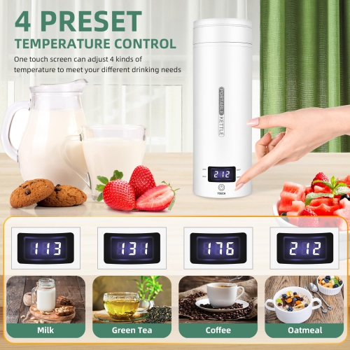 Bouilloire électrique portative de voyage, petite bouilloire à café, chauffe-eau avec arrêt automatique et protection pour faire bouillir