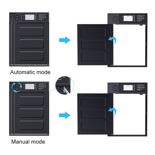 Automatic Chicken Coop Door Solar Powered Cold Weather Battery Electric Chicken Door Large Size Aluminum Door with 4 Modes Opening Mode