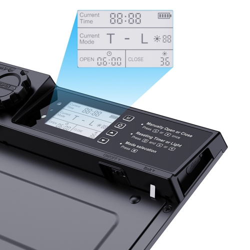 Automatic Chicken Coop Door Solar Powered Cold Weather Battery Electric Chicken Door Large Size Aluminum Door with 4 Modes Opening Mode