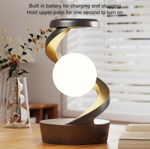 Floating and Spinning in Air with LED Moon Lamp RGB Floating Moon Table Lamp with Wireless Phone Charger for Office Bedroom Home