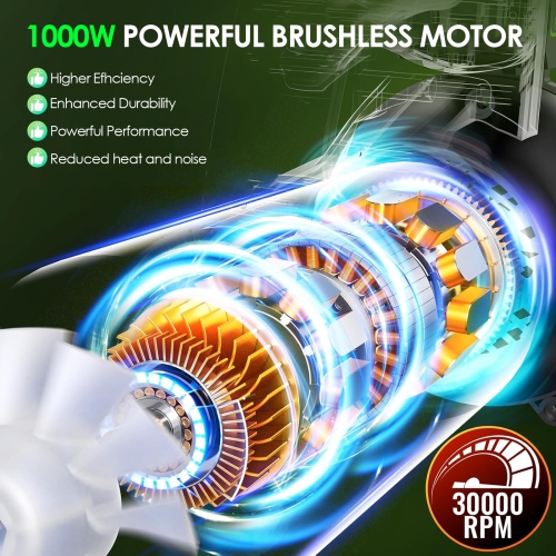 Cordless Leaf Blower, High-Powered Rechargeable Turbine Leaf Blower and School Blower for Lawn, Yard, Leaves, Dust, Snow Care