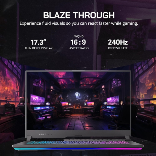 Refurbished - ASUS ROG Strix G17 17.3" WQHD 240Hz Gaming Laptop, AMD R9 6900HX, GeForce RTX 3070Ti, 2TB SSD, 64GB DDR5 RAM, ROG Intelligent Cooling,