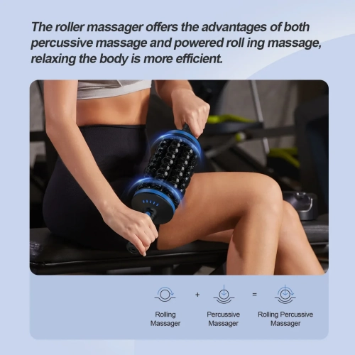 Rolling Impact Massager Muscle Relaxation Massage Roller Cordless Deep Tissue And Muscle Recovery Pain Relief For Post Exercise