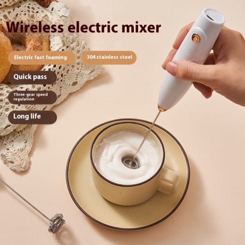 Café lait poudre agitateur tasse électrique à main batteur à oeufs mini mélangeur moussant à la crème en acier inoxydable noir