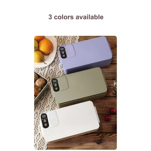 Boîte à lunch isotherme électrique grande capacité rechargeable, 304 doublure, idéale pour les travailleurs de bureau pour chauffer les aliments et